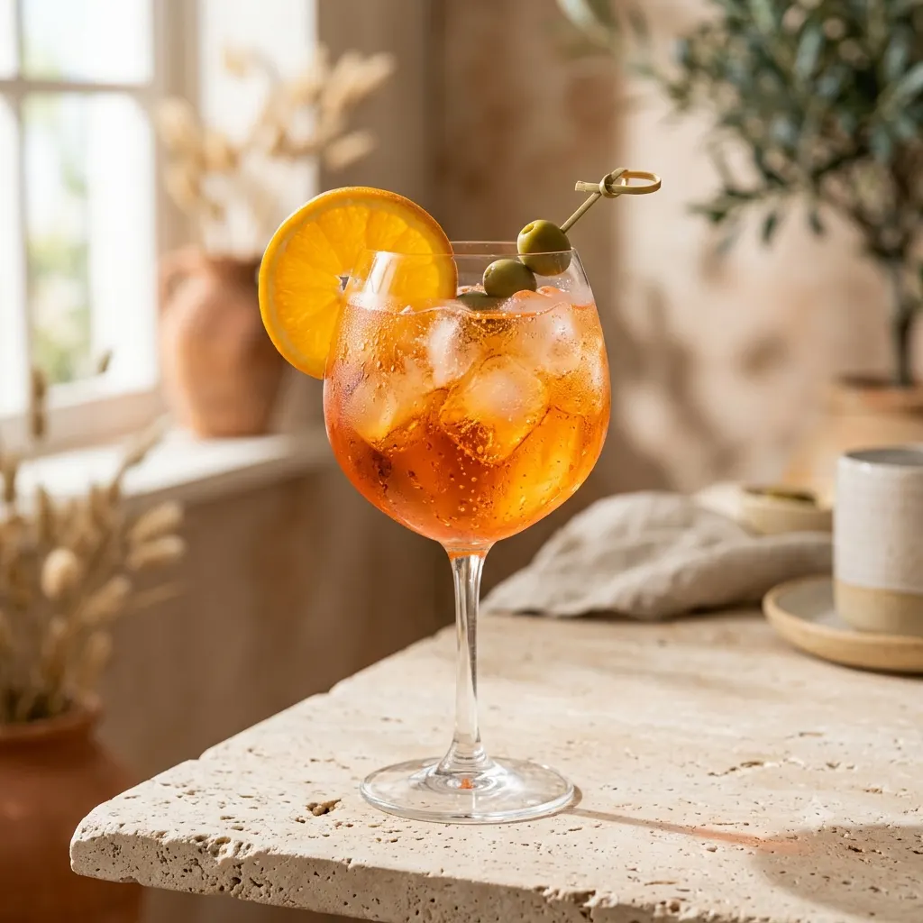 Photo du cocktail Aperol Spritz, L'orange amère la plus vendue au monde, 3-2-1 gravé dans le marbre.