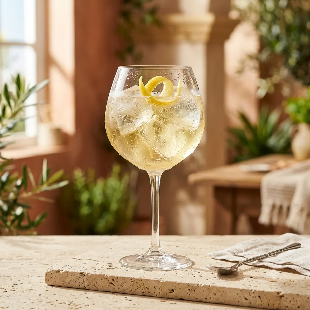 Photo du cocktail St-Germain Spritz, La version française chic : liqueur artisanale de fleur de sureau des Alpes, dosée avec précision.